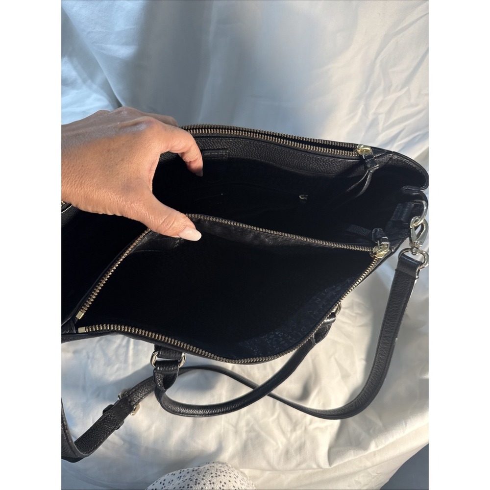 Kate Spade Mulberry Street Leighann Satchel Handbag Black Pebbled Leather - Picture 5 of 12